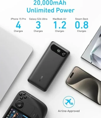 Anker Power Bank 65W  |  A1383H11  |  20000 mAh  |  Black