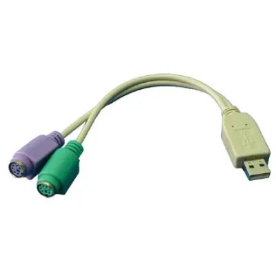 Logilink  |  Adapter USB to PS / 2 x2 :.  |  Grey  |  USB M  |  2x Mini DIN 6-pin FM  |  0.2 m