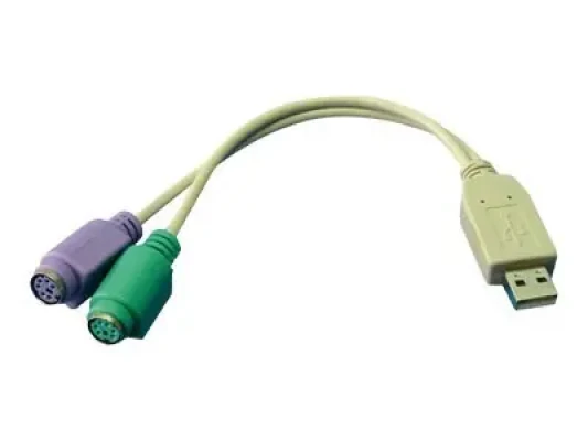 Logilink  |  Adapter USB to PS / 2 x2 :.  |  Grey  |  USB M  |  2x Mini DIN 6-pin FM  |  0.2 m