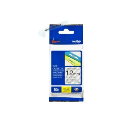 Brother  |  TZe-131 Laminated Tape  |  Black on Clear  |  TZe  |  8 m  |  1.2 cm