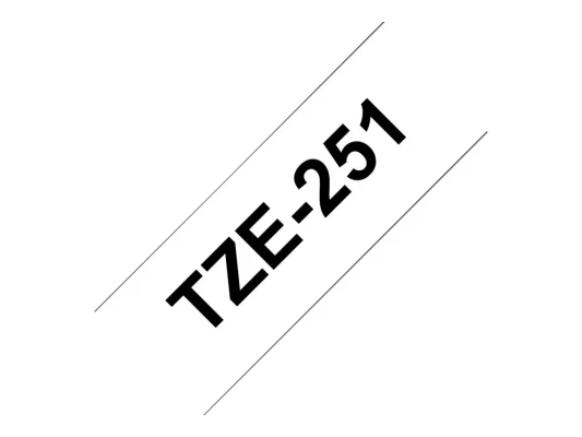 Brother  |  TZ-251 Laminated Tape  |  Black on White  |  TZe  |  8 m  |  2.4 cm