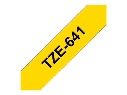 Brother  |  TZe-641 Laminated Tape  |  Black On Yellow  |  TZe  |  8 m  |  1.8 cm