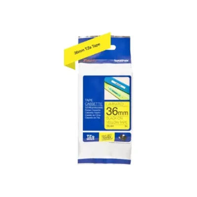 Brother  |  TZe-661 Laminated Tape  |  Black on Yellow  |  TZe  |  8 m  |  3.6 cm