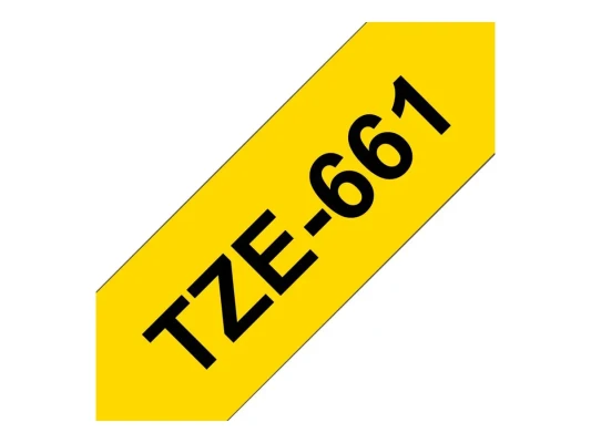 Brother  |  TZe-661 Laminated Tape  |  Black on Yellow  |  TZe  |  8 m  |  3.6 cm
