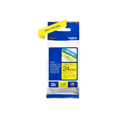 Brother  |  TZe-651 Laminated Tape  |  Black On Yellow  |  TZe  |  8 m  |  2.4 cm