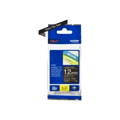 Brother  |  TZe-335 Laminated Tape  |  White on Black  |  TZe  |  8 m  |  1.2 cm