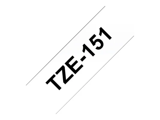 Brother  |  Ламинированная лента TZE-151  |  Черная на прозрачной  |  TZe  |  8 м  |  2.4 см