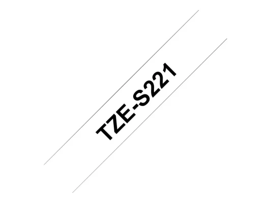 Brother  |  TZe-S221 Ламинированная лента с сильным клеем  |  Черный на Белом  |  TZe  |  8 м  |  9 см