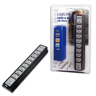 Logilink  |  USB 2.0 Hub-10 port whit power adapter