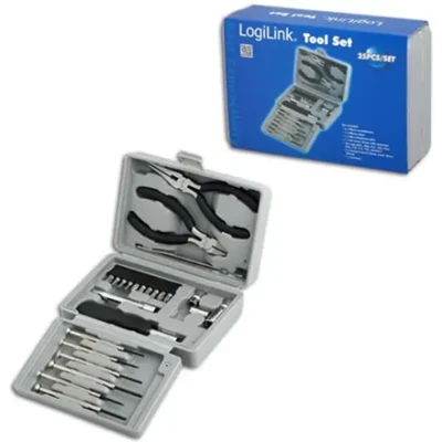 Logilink  |  Tool Set, 25pcs  |  Incl. transport boxThe set includes6x micro screwdrivers1x micro cutter1x mini telephone plier1x bit screwdriver with extension10x bits (PH1, PH2, PZ1, PZ2, PZ5, PZ6, T10, T15, T20, adaptor)4x socket wrench (5mm, 6mm, 8mm,