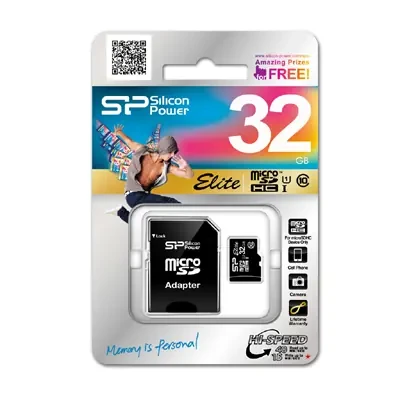 Silicon Power  |  Elite UHS-I  |  16 GB  |  MicroSDHC  |  Flash memory class 10  |  SD adapter