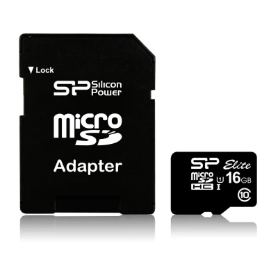 Silicon Power  |  Elite UHS-I  |  16 GB  |  MicroSDHC  |  Flash memory class 10  |  SD adapter