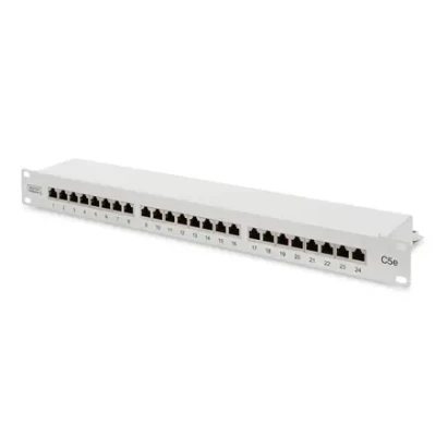 Digitus  |  Patch Panel  |  DN-91524S  |  White  |  Category: CAT 5e; Ports: 24 x RJ45; Retention strength: 7.7 kg; Insertion force: 30N max  |  48.2 x 4.4 x 10.9 cm