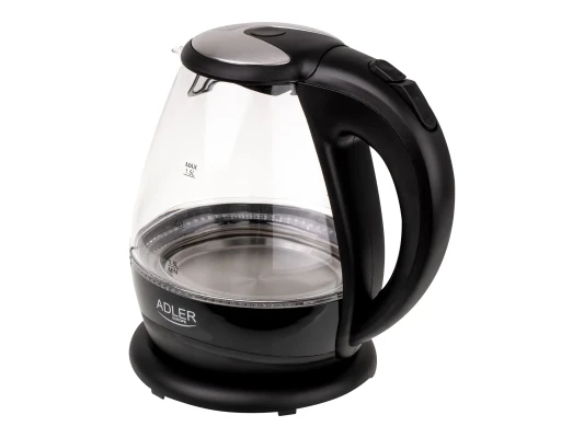 Kettle  |  Adler  |  Kettle  |  AD 1224  |  Standard  |  2000 W  |  1.5 L  |  Glass  |  360° rotational base  |  Black