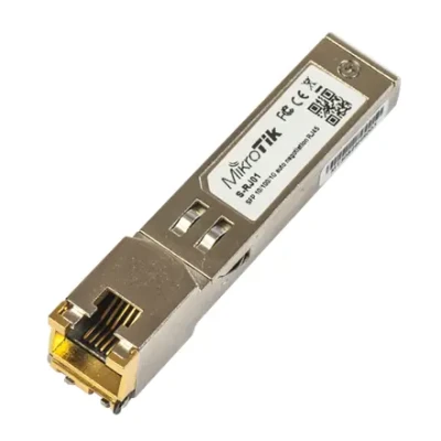 Модууль MikroTik  |  S-RJ01  |  SFP  |  Медь  |  RJ-45  |  10 / 100 / 1000 Mbit / с  |  Максимальное расстояние передачи 100 м  |  0 до +85C