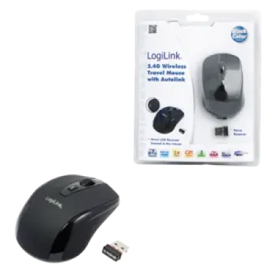 Logilink  |  Maus optisch Funk 2.4 GHz  |  2.4GH wireless mini mouse with autolink  |  wireless  |  Black