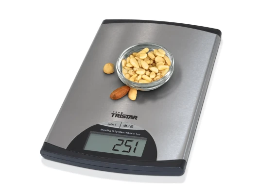 Tristar  |  Kitchen scale  |  KW-2435  |  Maximum weight (capacity) 5 kg  |  Metallic