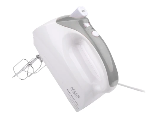 Adler  |  Mixer  |  AD 4201 g  |  Hand Mixer  |  300 W  |  Number of speeds 5  |  Turbo mode  |  White