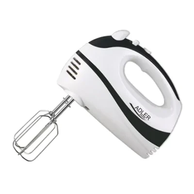 Adler  |  Mixer  |  AD 4205 b  |  Hand Mixer  |  300 W  |  Number of speeds 5  |  Turbo mode  |  White / Black