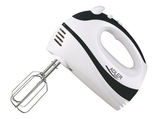 Adler  |  Mixer  |  AD 4205 b  |  Hand Mixer  |  300 W  |  Number of speeds 5  |  Turbo mode  |  White / Black