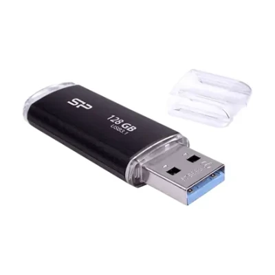 Silicon Power  |  USB 3.1 Flash Drive  |  Blaze B02  |  128 GB  |  USB 3.2 Gen 1 / USB 3.1 Gen 1 / USB 3.0 / USB 2.0  |  Black