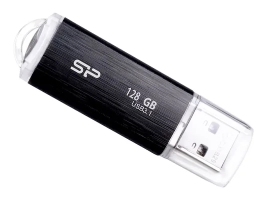 Silicon Power  |  USB 3.1 Flash Drive  |  Blaze B02  |  128 GB  |  USB 3.2 Gen 1 / USB 3.1 Gen 1 / USB 3.0 / USB 2.0  |  Black