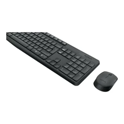 Logitech  |  MK235  |  Keyboard and Mouse Set  |  Wireless  |  Mouse included  |  Batteries included  |  US  |  Black  |  475 g
