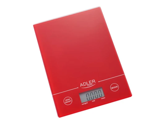 Adler  |  Kitchen scales  |  AD 3138  |  Maximum weight (capacity) 5 kg  |  Graduation 1 g  |  Red