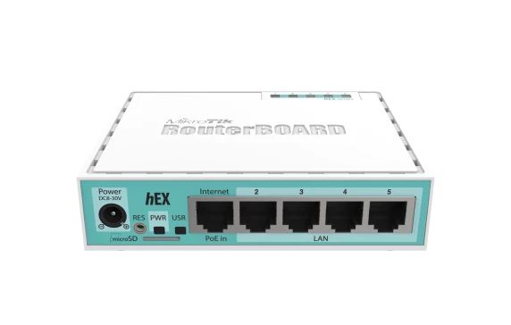Ethernet maršrutētājs hEX  |  RB750Gr3  |  Nav Wi-Fi  |  Ethernet LAN (RJ-45) porti 5  |  Mesh atbalsts Nav  |  MU-MiMO Nav  |  Nav mobilā platjosla  |  1  |  12 mēneši