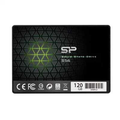 Silicon Power  |  S56  |  120 ГБ  |  Форм-фактор SSD 2.5"  |  Интерфейс твердотельного накопителя SATA  |  Скорость чтения 460 МБ / с  |  Скорость записи 360 МБ / с