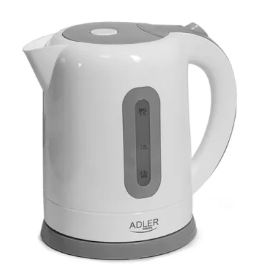 Adler  |  Kettles  |  AD 1234  |  Standard kettle  |  2200 W  |  1.7 L  |  Plastic  |  360° rotational base  |  White