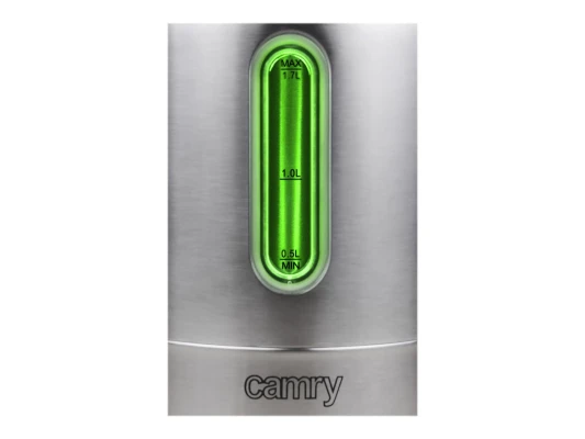 Camry  |  Kettle  |  CR 1253  |  With electronic control  |  2200 W  |  1.7 L  |  Stainless steel  |  360° rotational base  |  Stainless steel