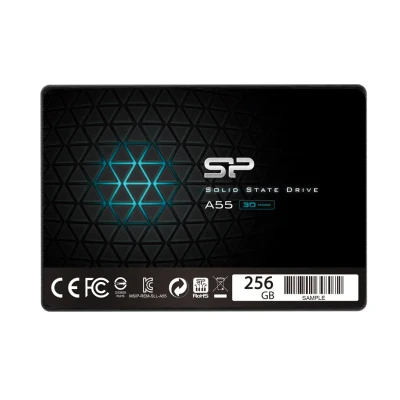 Silicon Power  |  A55  |  256 GB  |  SSD form factor 2.5"  |  Solid-state drive interface SATA  |  Read speed 550 MB / s  |  Write speed 450 MB / s