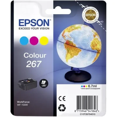 Epson 267 Tri-colour Ink Cartridge  |  Ink  |  Cyan, Magenta, Yellow