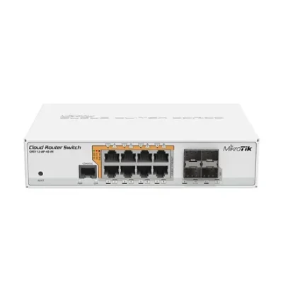 MikroTik Cloud Router Switch CRS112-8P-4S-IN  |  8-Port Gigabit  |  4× SFP  |  Managed  |  PoE
