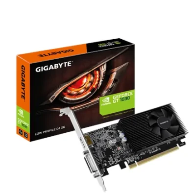 Gigabyte  |  GV-N1030D4-2GL 1.0  |  NVIDIA  |  2 GB  |  GeForce GT 1030  |  DDR4  |  DVI-D ports quantity 1  |  HDMI ports quantity 1  |  PCI Express 3.0  |  Memory clock speed 2100 MHz  |  Processor frequency 1417 MHz