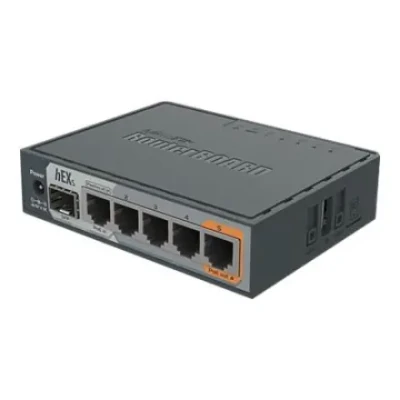 MikroTik hEX S RB760iGS Router  |  Gigabit Ethernet  |  5x RJ-45  |  1x SFP  |  USB