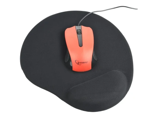 Gembird  |  Gel mouse pad with wrist support  |  Ergonomic mouse pad  |  240 x 220 x 4 mm  |  Black