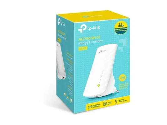 TP-LINK  |  Extender  |  RE200  |  802.11ac  |  2.4GHz / 5GHz  |  300+433 Mbit / s  |  10 / 100 Mbit / s  |  Ethernet LAN (RJ-45) ports 1  |  MU-MiMO No  |  no PoE  |  Antenna type 3xInternal