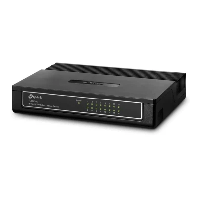 TP-LINK  |  Switch  |  TL-SF1016D  |  Desktop  |  10 / 100 Mbps (RJ-45) ports quantity 16  |  Power supply type External