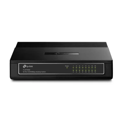 TP-LINK  |  Switch  |  TL-SF1016D  |  Desktop  |  10 / 100 Mbps (RJ-45) ports quantity 16  |  Power supply type External