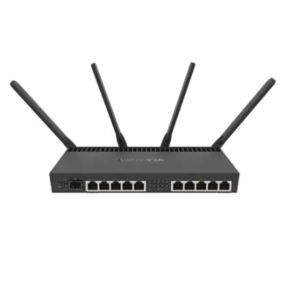 RB4011iGS+5HacQ2HnD-IN  |  802.11ac  |  10 / 100 / 1000 Mbit / s  |  Ethernet LAN (RJ-45) ports 10  |  Mesh Support No  |  MU-MiMO Yes  |  No mobile broadband