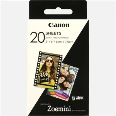 20 листов  |  ZP-2030  |  Белый  |  5 x 7.6 см  |  Фотобумага