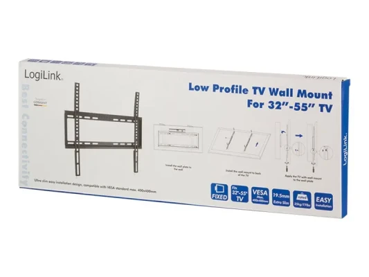 Logilink BP0009 Крепление для телевизора на стену, 32–55", фиксированное, 19,5 мм  |  Logilink