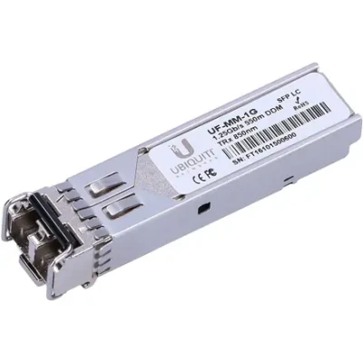 Ubiquiti  |  UF-MM-1G  |  SFP  |  Multi-Mode Fiber  |  Dual LC  |  10 / 100 / 1000 Mbit / s  |  Wavelength 850 nm  |  Maximum transfer distance 550 m  |  0 to +70C