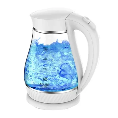 Adler  |  Kettle  |  AD 1274  |  Electric  |  2200 W  |  1.7 L  |  Polypropylene / Glass  |  360° rotational base  |  White