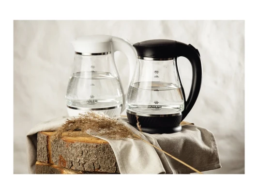 Adler  |  Kettle  |  AD 1274  |  Electric  |  2200 W  |  1.7 L  |  Polypropylene / Glass  |  360° rotational base  |  White