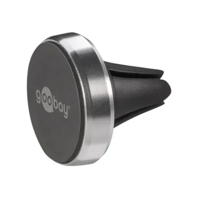 Goobay  |  Magnetic mount Metal Slim Design for smartphones (35mm)  |  38685  |  Black / Silver  |  Magnetic holder is suitable for almost every smartphone; Quick-Snap assembly technology for quick and easy use; Smart and almost invisible fastening option