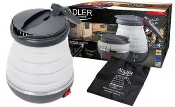 Adler  |  Travel kettle  |  AD 1279  |  Electric  |  750 W  |  0.6 L  |  Silicon  |  White