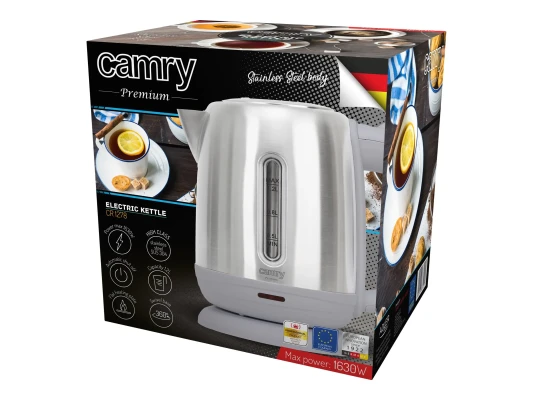 Camry  |  Kettle  |  CR 1278  |  Standard  |  1630 W  |  1.2 L  |  Stainless steel  |  360° rotational base  |  Stainless steel